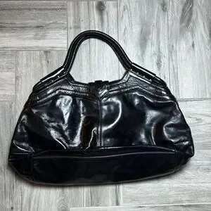 Botkier Ladies Black Double Handle Glossy Hobo Handbag