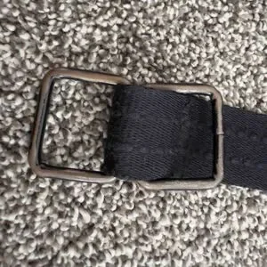 Boys Black Fabric Belt With Metal Buckle