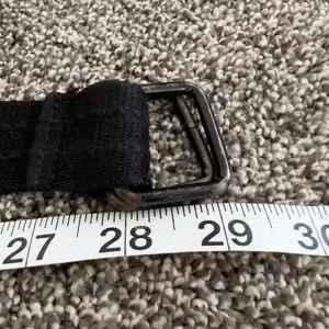 Boys Black Fabric Belt With Metal Buckle