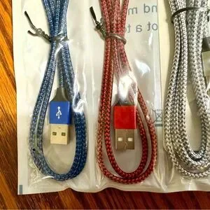 Braided USB Charging Cable Set Of 7 Multi Lengths New