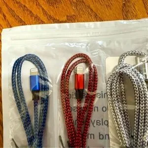 Braided USB Charging Cable Set Of 7 Multi Lengths New