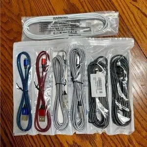 Braided USB Charging Cable Set of 7 Multi Lengths New