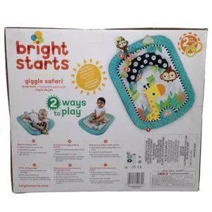 Bright Starts Giggle Safari Baby Prop Mat Tummy Time Infant Monkey Jungle Toys