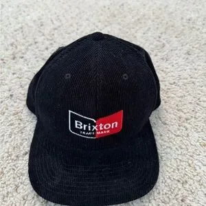 Brixton Chapter Mp Black Snapback Corduroy Black Baseball Hat