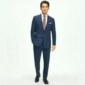 Brooks Brothers brooksease Classic Fit 100% Wool Pinstripe Suit Set size 42