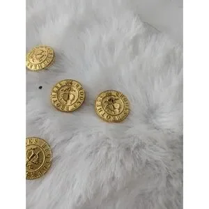 Brooks Brothers Gold Tone Blazer Cuffs Replacement Buttons Set Of 6