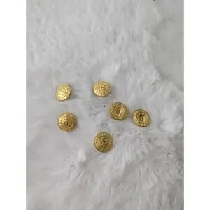 Brooks Brothers Gold Tone Blazer Cuffs Replacement Buttons Set Of 6