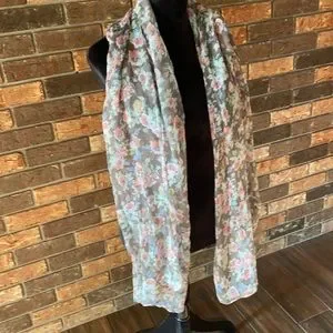 Brown And Floral Scarf