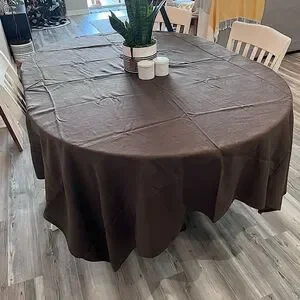 Brown Geometric Rectangular Tablecloth – 68” x 82”