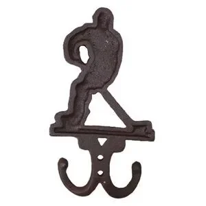 Brown Ice hockey hook for keys for coats iron cast reliable sturdy