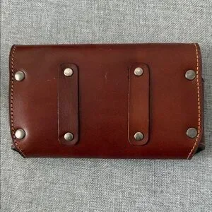 Brown Leather Belt Phone Case With Bull Design