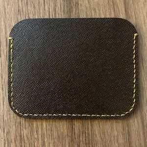 Brown Leather Card Holder Made By Me From Recycled Vintage Leather