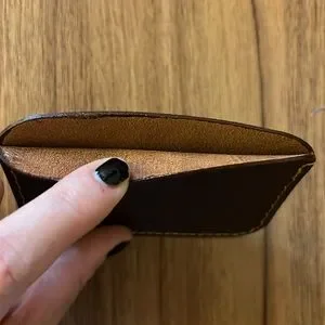 Brown Leather Card Holder Made By Me From Recycled Vintage Leather