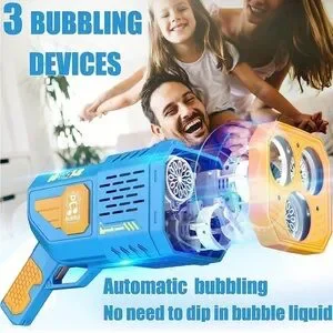 Bubble Machine Gun Automatic Bubble Gun With Colorful Lights Built-in S…