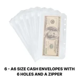 Budget Binder Cash Envelopes A6 Money Binder Reusable Cash Trackers