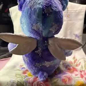 Build A Bear Starbright Bear Silver Stars Wings Magic Sound Light Up Plush 17"