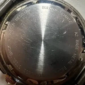 Bulova Chronograph White Dial Watch 2 Tone 45B17