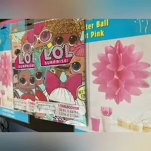 Bundle LOL Party Table Covers And Pompom Decorations Birthday Party Celebration