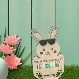 Bunny Money Holder With Sunglasses Easter NEW