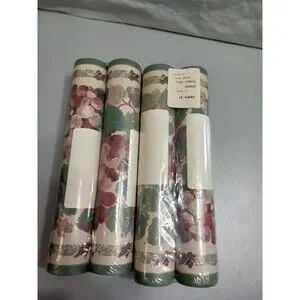 Burgundy Floral Border 10 Yards