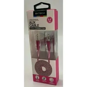 ByTech Universal Pink Aux Cable 3.5mm Connector 3.5 Feet NEW Music