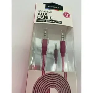 ByTech Universal Pink Aux Cable 3.5mm Connector 3.5 Feet NEW Music