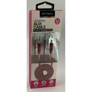 ByTech Universal Pink Aux Cable 3.5mm Connector 3.5 Feet NEW Music