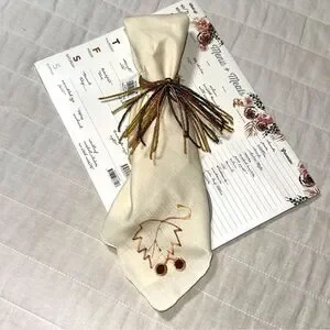 C&F Home Gold Set Of 8 Tone Brown Shades Beaded Tasseled Dinner Napkin Rings