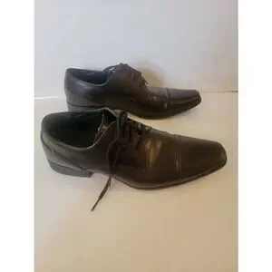 Calvin Klein Men's Brown Leather Lace Up Oxford Dress Shoes Size 8.5