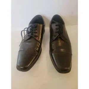 Calvin Klein Men's Brown Leather Lace Up Oxford Dress Shoes Size 8.5
