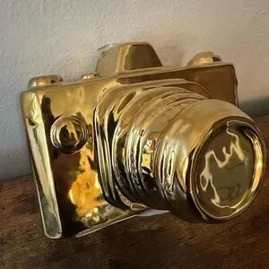Camera Decor Gold Statement Piece For Your Home Shiny Gold Camera Decoration NWT