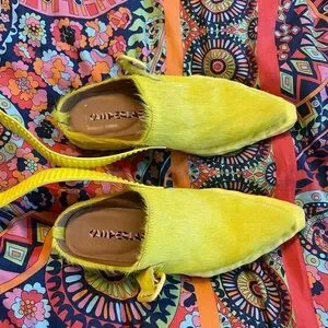 Camper Camperlabs Venga Yellow Long Calf Hair Sz 39