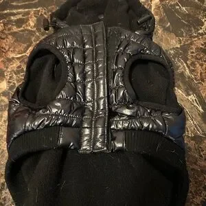 Canada Pooch Shiny Black Puffer Dog Coat - Size 12