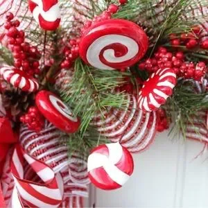 Candy Cane Christmas Wreath For Front Door