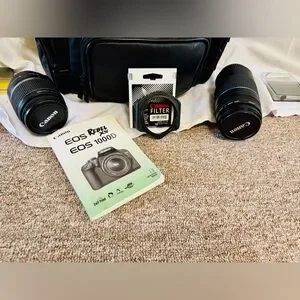 Canon Black EOS Rebel XS 1000D Camera Bundle With Accessories. Works Perfectly