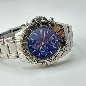 Caravelle Bulova Men Watch Stainless Steel Silver 50m Chrono Date Quartz 055
