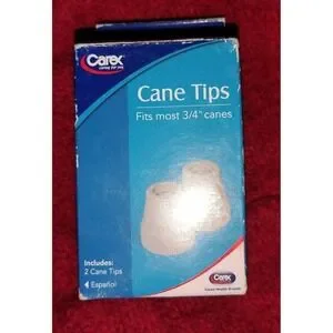 Carex‎ Gray Cane Tips 2 pack Fits All Standard Canes & Crutches 3/4" NEW iIn Box