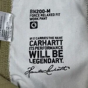 Carhartt Force Relaxed Fit Work Pants Men's 36x32 Khaki Cargo Utility W/ Ripstop