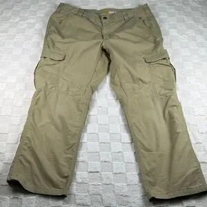 Carhartt Force Relaxed Fit Work Pants Men's 36x32 Khaki Cargo Utility w/ Ripstop