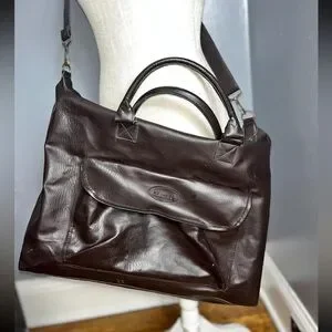 Carino Brown Leather Travel Bag EUC minimalist dark academia preppy weekender