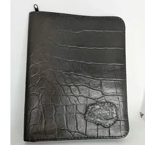 Carlos Falchi Alligator/Crocodile Leather Notebook Zip Paper Cover Organizer Carlos Falchi Alligator/Crocodile Leather Notebook Zip Paper Cover Organizer