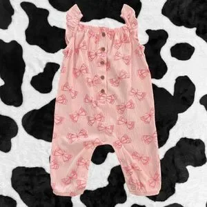 Carter's Baby Girl Pink Butterfly Overall Jumpsuit 6 months