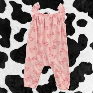 Carter's Baby Girl Pink Butterfly Overall Jumpsuit 6 months