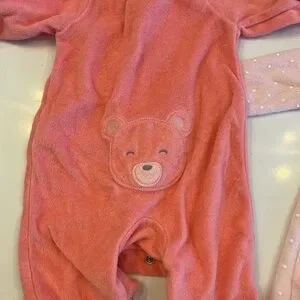 Carter's Coral Baby Onesie Sleeper Footie Pajamas Newborn Lot