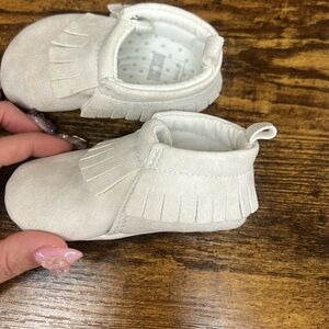 Carter's Cream Baby Fringe Moccasins