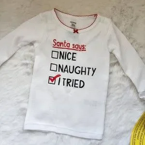 Carter's Naughty/Nice Pajama Set 12M NWT