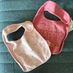 Carter's Pink And White Floral Bib Set