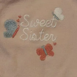 Carters Baby Girl Bodysuit Sweet Sister 3M Butterfly Design Pink