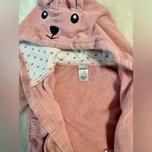 Carters Pink Bunny Terry Cloth Hooded Bath Robe