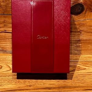 CARTIER Red Gift Box W/ Collar – “PARFUMS Paris” – Textured 7 X 8 X 4 NEW